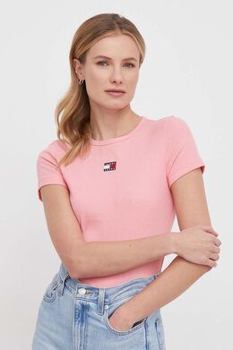 Tommy Jeans: Розовая футболка 