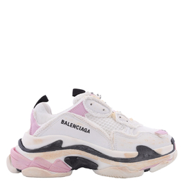 Balenciaga: Белые кроссовки Triple S