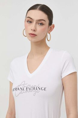 Armani Exchange: Белая футболка 