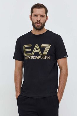 EA7 EMPORIO ARMANI: Чёрная футболка 