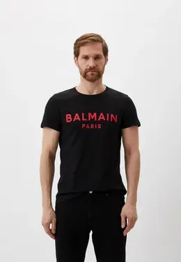 Balmain: Чёрная футболка 