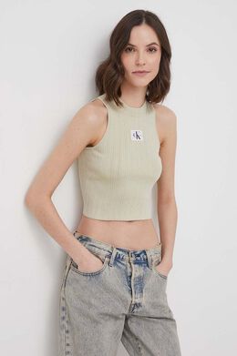 Calvin Klein Jeans: Зелёный топ 