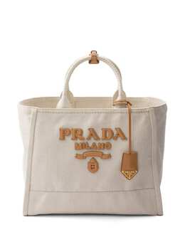 Prada: Светлая сумка-шоппер 