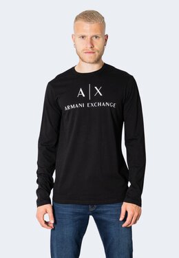 Armani Exchange: Чёрная футболка 