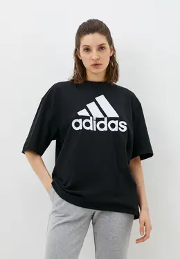 adidas: Чёрная футболка 