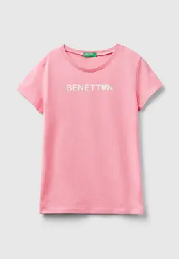 United Colors of Benetton: Розовая футболка 