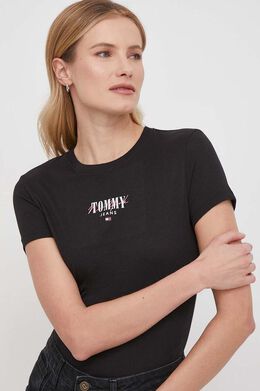 Tommy Jeans: Чёрная футболка 