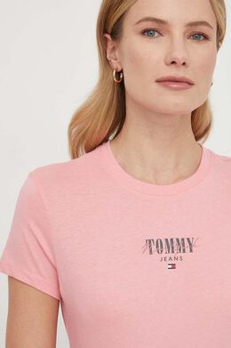 Tommy Jeans: Розовая футболка 