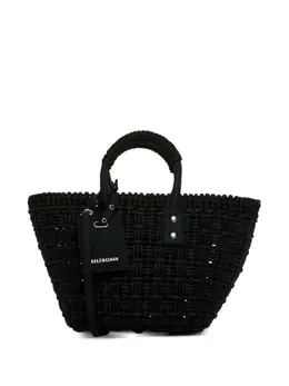 Balenciaga: Чёрная сумка-шоппер Bistro Basket