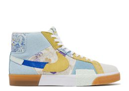 Nike: Голубые кроссовки  Blazer Mid Premium