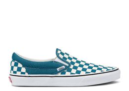 Vans: Голубые кроссовки  Classic Slip On Checkerboard