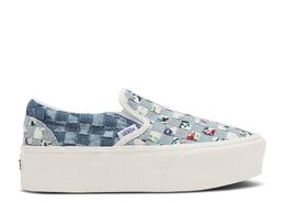 Vans: Синие кроссовки  Classic Slip On