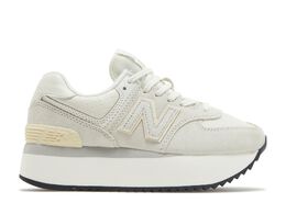 New Balance: Белые кроссовки  574