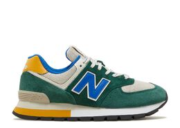 New Balance: Зелёные кроссовки  574