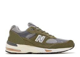 New Balance: Зелёные кроссовки  991