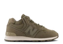 New Balance: Зелёные кроссовки  574