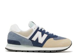 New Balance: Голубые кроссовки  574