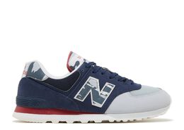 New Balance: Синие кроссовки  574