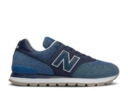 New Balance: Голубые кроссовки  574