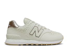 New Balance: Бежевые кроссовки  574