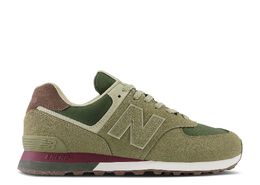 New Balance: Зелёные кроссовки  574