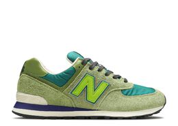 New Balance: Зелёные кроссовки  574