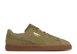 PUMA: Зелёные кроссовки  Suede