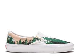 Vans: Зелёные кроссовки  Classic Slip On