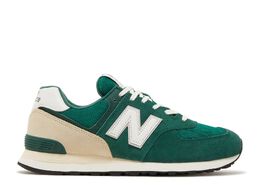 New Balance: Зелёные кроссовки  574