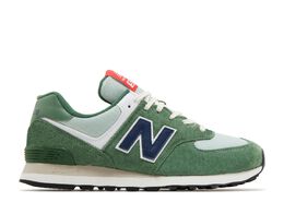 New Balance: Зелёные кроссовки  574