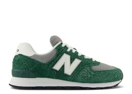 New Balance: Зелёные кроссовки  574