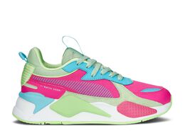 PUMA: Зелёные кроссовки  RS-X