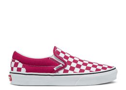 Vans: Красные кроссовки  Classic Slip On Checkerboard