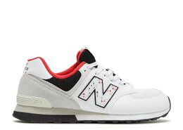 New Balance: Белые кроссовки  574