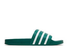 Adidas: Зелёные кроссовки  Adilette