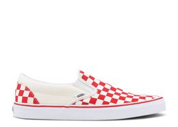 Vans: Красные кроссовки  Classic Slip On Checkerboard