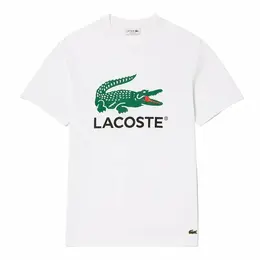 LACOSTE: Белая футболка 