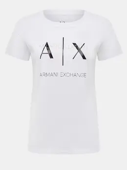 Armani Exchange: Белая футболка 