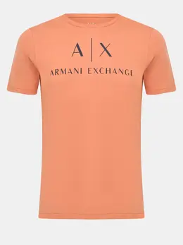 Armani Exchange: Оранжевая футболка 