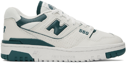 New Balance: Зелёные кроссовки  550