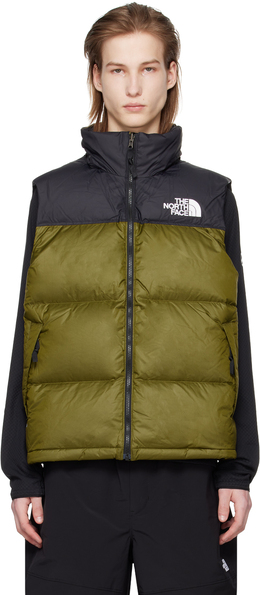 The North Face: Жилет  Nuptse цвета хаки