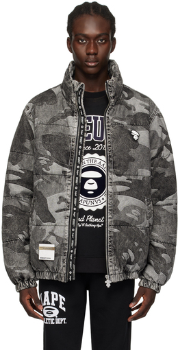 Aape By A Bathing Ape: Чёрный пуховик 