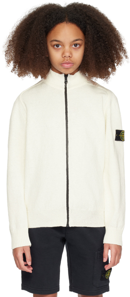 Stone Island Junior: Белый свитер 