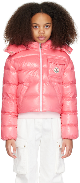 Moncler Enfant: Розовый пуховик 