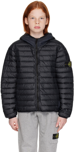 Stone Island Junior: Тёмный пуховик