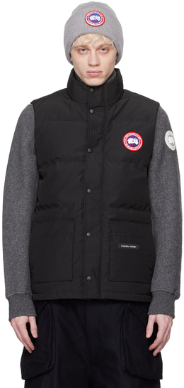 Canada Goose: Чёрный пуховик  Freestyle Crew