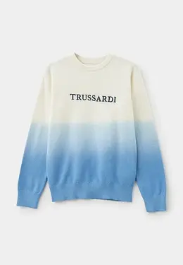 Trussardi Junior: Голубой свитер 