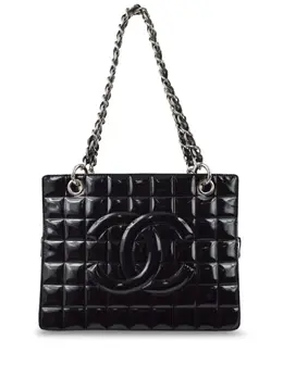 CHANEL Pre-Owned: Чёрная сумка-шоппер 