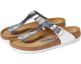 Birkenstock: Серебристые сандалии  Gizeh