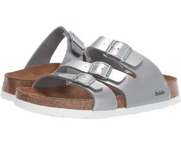 Birkenstock: Серебристые сандалии  Birko Flor